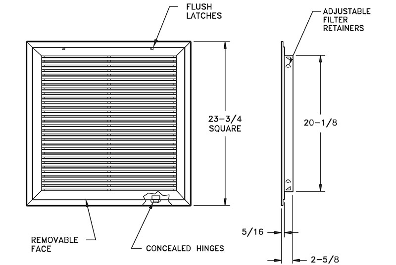 Cửa gió hồi có lưới lọc bụi FRG 0